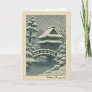 Japanischer Tempel - Weihnachtskarte Karte