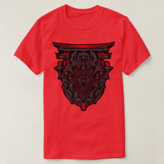 Japanischer Teufel Oni Demon Samurai Cosplay Ninja T-Shirt (Design vorne)