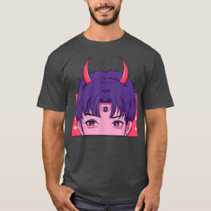 Japanischer Teufel studiert Anime Manga Grafik Kun T-Shirt