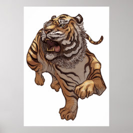 Japanischer Tiger brüllt Poster