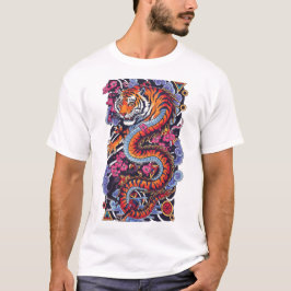 Japanischer Tiger-Drache-Chimära-Ästhetik T-Shirt