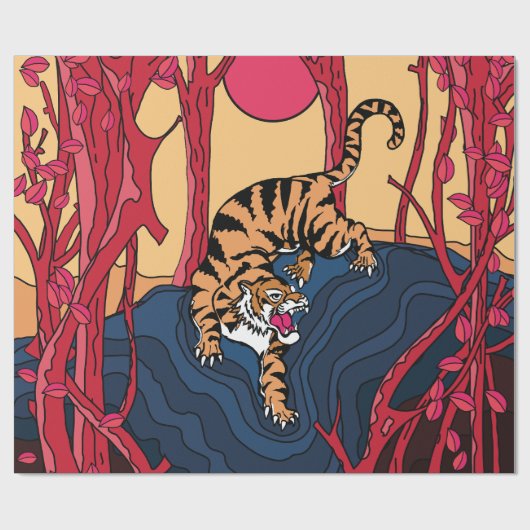 Japanischer Tiger Geschenkpapier (Flach)