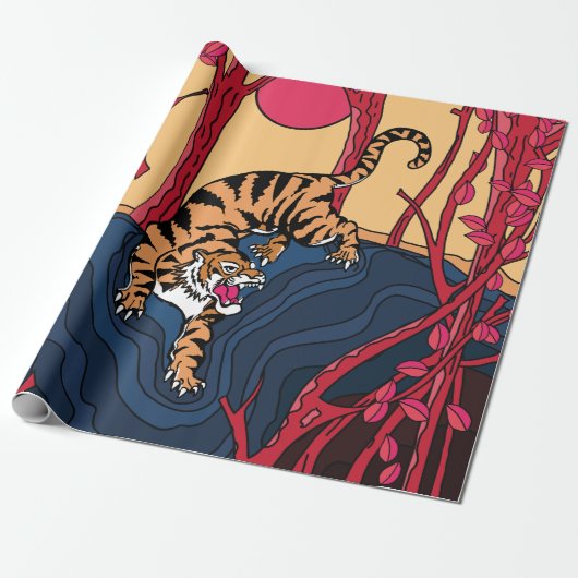 Japanischer Tiger Geschenkpapier (Ungerollt)