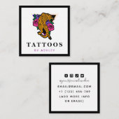 Japanischer Tiger Illustration Tattoo Artist Bold Quadratische Visitenkarte (Vorne/Hinten)