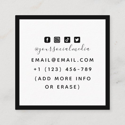 Japanischer Tiger Illustration Tattoo Artist Bold Quadratische Visitenkarte (Rückseite)