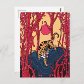 Japanischer Tiger Postkarte (Vorne/Hinten)