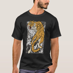 Japanischer Tiger Samurai Warrior Animal Fighting  T-Shirt