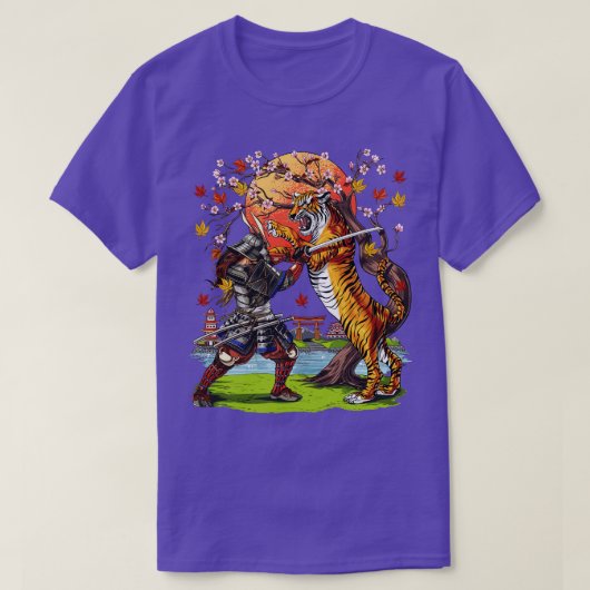 Japanischer Tiger Samurai Warrior T-Shirt (Design vorne)