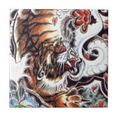 Japanischer Tiger Tattoo Fliese (Vorderseite)