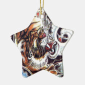 Japanischer Tiger Tattoo Keramik Ornament (Links)