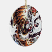 Japanischer Tiger Tattoo Keramik Ornament (Rechts)