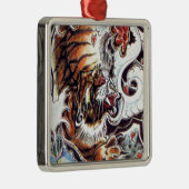 Japanischer Tiger Tattoo Ornament Aus Metall (Rechts)