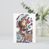Japanischer Tiger Tattoo Postkarte (Stehend Vorderseite)