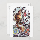 Japanischer Tiger Tattoo Postkarte (Vorne/Hinten)