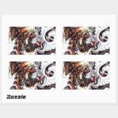 Japanischer Tiger Tattoo Rechteckiger Aufkleber (Blatt)