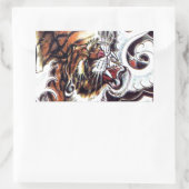 Japanischer Tiger Tattoo Rechteckiger Aufkleber (Tasche)