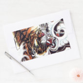 Japanischer Tiger Tattoo Rechteckiger Aufkleber (Umschlag)