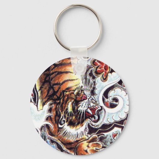 Japanischer Tiger Tattoo Schlüsselanhänger (Vorderseite)