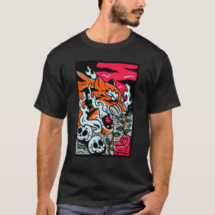 Japanischer Tiger Traditioneller asiatischer Kirsc T-Shirt