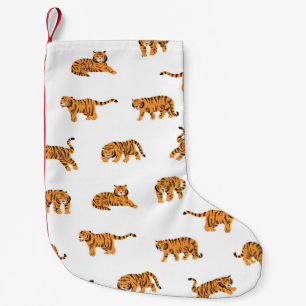 Japanischer Tiger: Vintag Doodle Nahtlos Kleiner Weihnachtsstrumpf