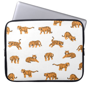 Japanischer Tiger: Vintag Doodle Nahtlos Laptopschutzhülle