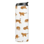 Japanischer Tiger: Vintag Doodle Nahtlos Thermosbecher (Nach links gedreht)