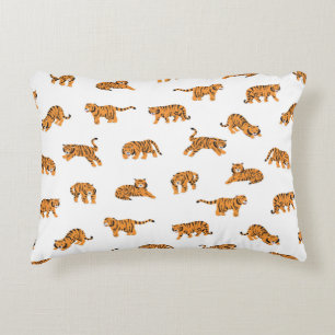 Japanischer Tigertierdoodle nahtlose Vintage Hand Dekokissen
