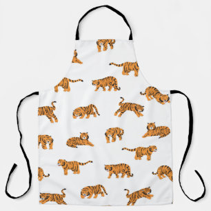Japanischer Tigertierdoodle nahtlose Vintage Hand Schürze