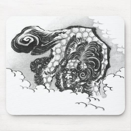 Japanischer Tinte Shishi Wächter-Löwe durch Mousepad (Vorne)