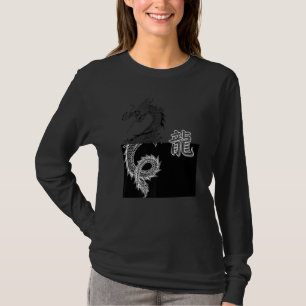 Japanischer Tokio-Drache Asiatisches Ästhetik Schw T-Shirt