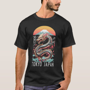Japanischer Tokio-Kirschblüten-Drache Asiatisch In T-Shirt
