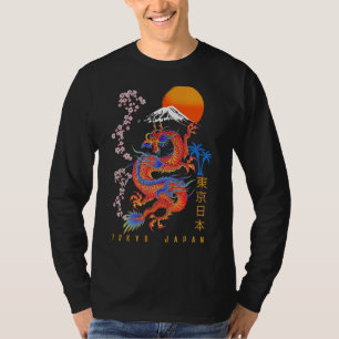 Japanischer Tokyo Dragon Asian Retro 80u2019s Styl T-Shirt