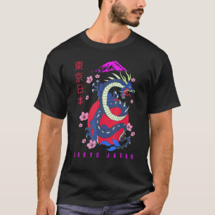 Japanischer Tokyo Dragon Asian Retro 80u2019s Styl T-Shirt