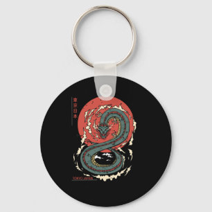 Japanischer Tokyo Dragon Asiatische Vintage Tattoo Schlüsselanhänger