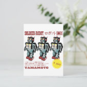 Japanischer Toy Robot Soldier Postkarte (Stehend Vorderseite)