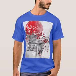 Japanischer Turm mit Kirschblüten und Samurai (2 T-Shirt