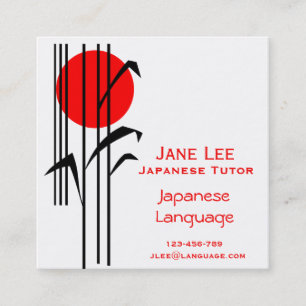 Japanischer Tutor des Lehrers japanische Sprach Quadratische Visitenkarte
