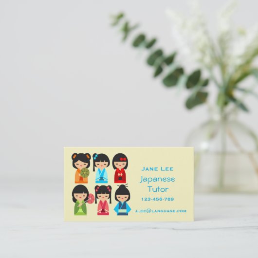 Japanischer Tutor Visitenkarte (Stehend Vorderseite)