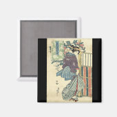 japanischer ukiyo-e-garten traditioneller kimono g magnet (Vorderseite/Rückseite)