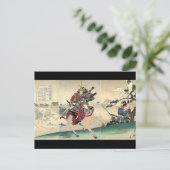 Japanischer Ukiyo-e-Pferd Ritterkrieger Samurai Postkarte (Stehend Vorderseite)