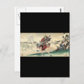 Japanischer Ukiyo-e-Pferd Ritterkrieger Samurai Postkarte (Vorne/Hinten)