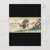 Japanischer Ukiyo-e-Pferd Ritterkrieger Samurai Postkarte (Vorderseite)
