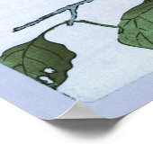 Japanischer Ukiyo-e Print eines Vogels frisst Trau Poster (Ecke)