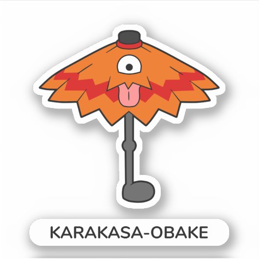 Japanischer Umbrella Ghost Karakasa-obake- Fun Yok Aufkleber (Vorderseite)