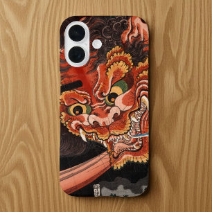 Japanischer Vintage-Holzschnitt Oni-König Shutendo iPhone 16 Hülle