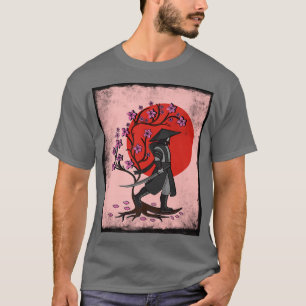 Japanischer Vintage-Kirschblüten-Sakura-Samurai T-Shirt