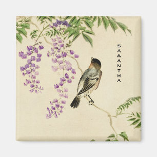 Japanischer Vintage-Lilal-Spatz-Magnet Magnet