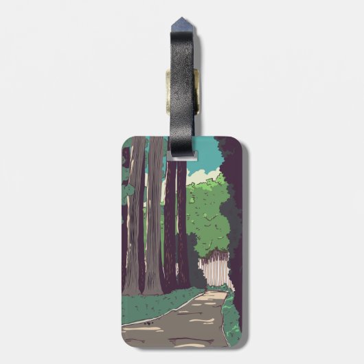 Japanischer Wald Gepäckanhänger (Rückseite vertikal)