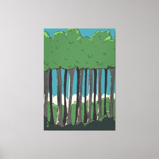 Japanischer Wald Leinwanddruck (Vorderseite)