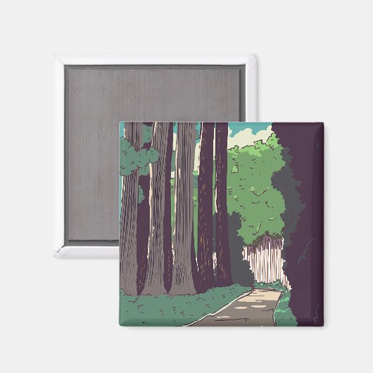 Japanischer Wald Magnet (Vorderseite/Rückseite)